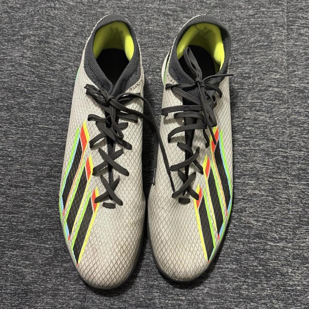 Adidas X Speedportal.3 TF Silver/Gray Yellow Soccer Indoor Turf Mens Sz 12.5